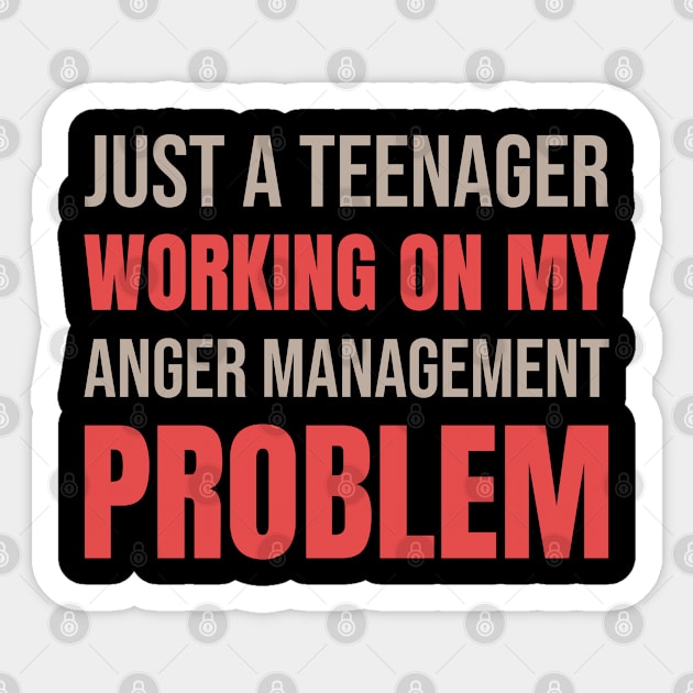 Teenager Working On Anger Management Problem Sticker by sheepmerch